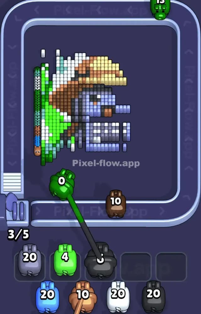 Pixel Flow Level 1496 Solution 2
