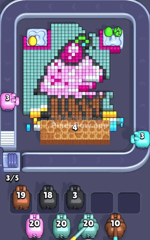 Pixel Flow Level 607 Solution 1