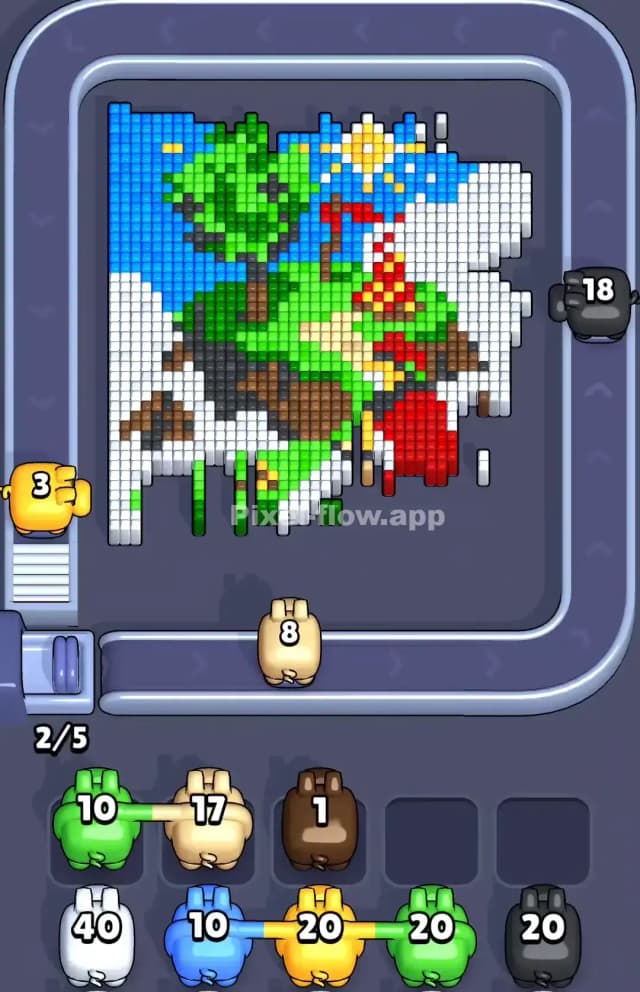 Pixel Flow Knight Level Solution 1