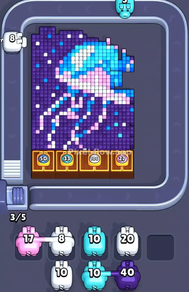 Pixel Flow Jellyfish Level Solution 1