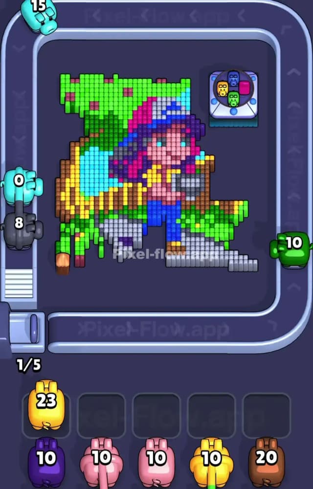 Pixel Flow Level 1233 Solution 1