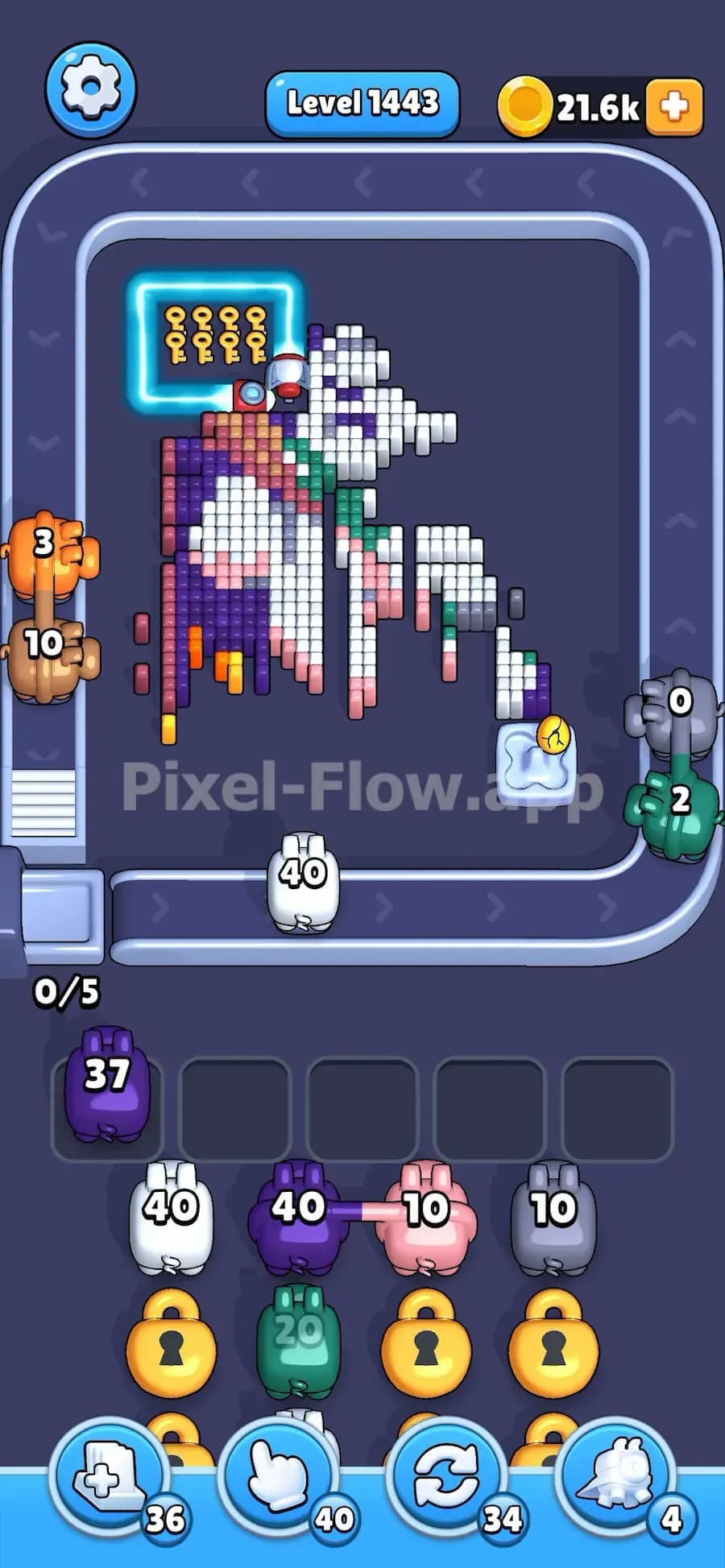 Rocket in Pixel Flow