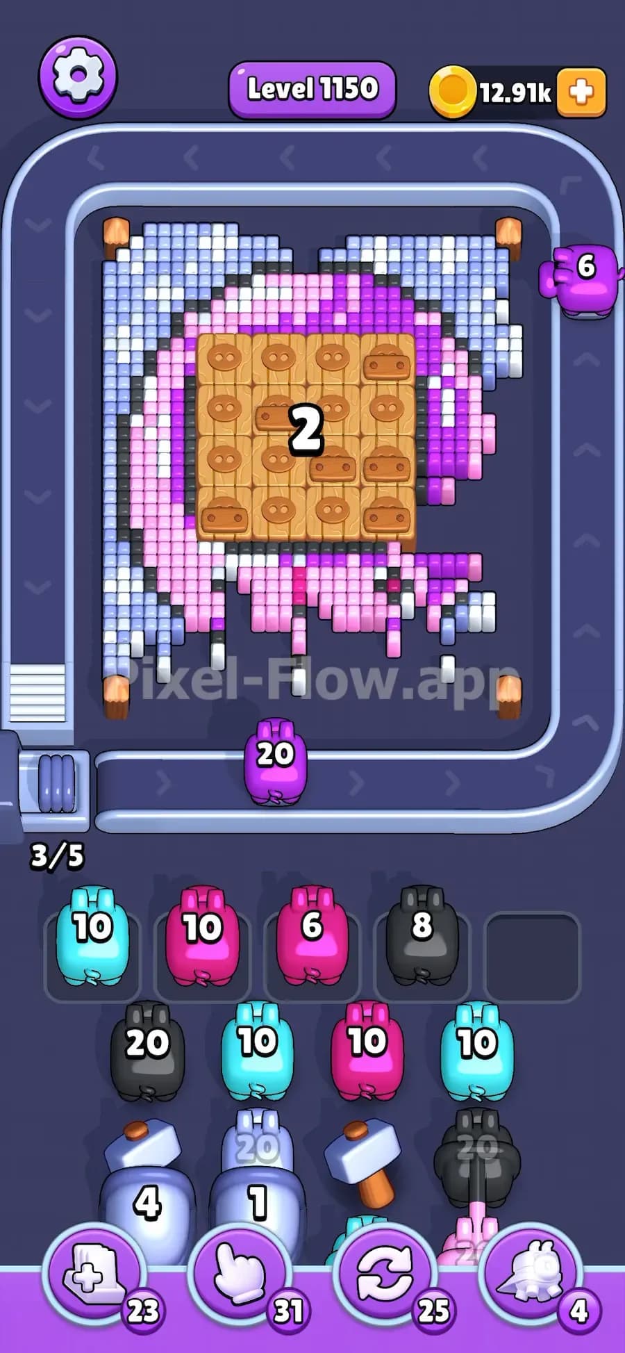 Woods and Hammers in Pixel Flow