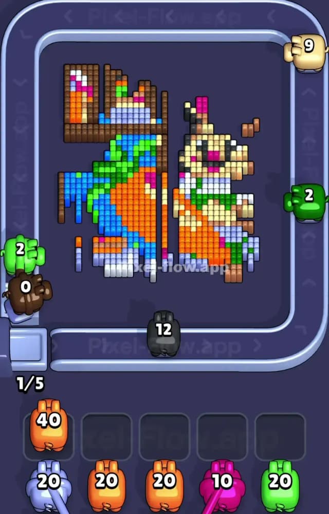 Pixel Flow Level 1287 Solution 2