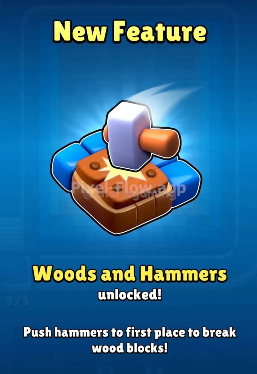 Woods and Hammers in Pixel Flow