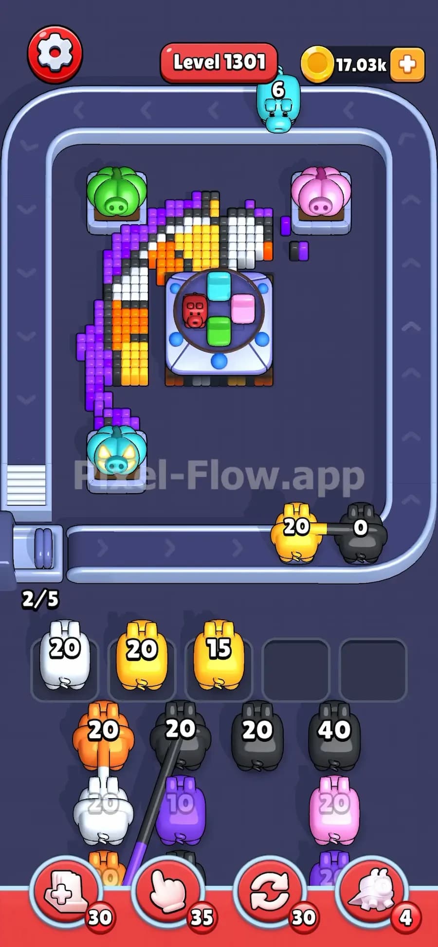 ufo in pixel flow level