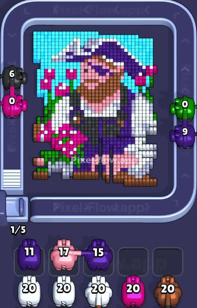 Pixel Flow Level 1199 Solution 1