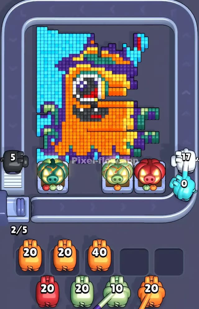 Pixel Flow Pumpkin Monster Level Solution 1