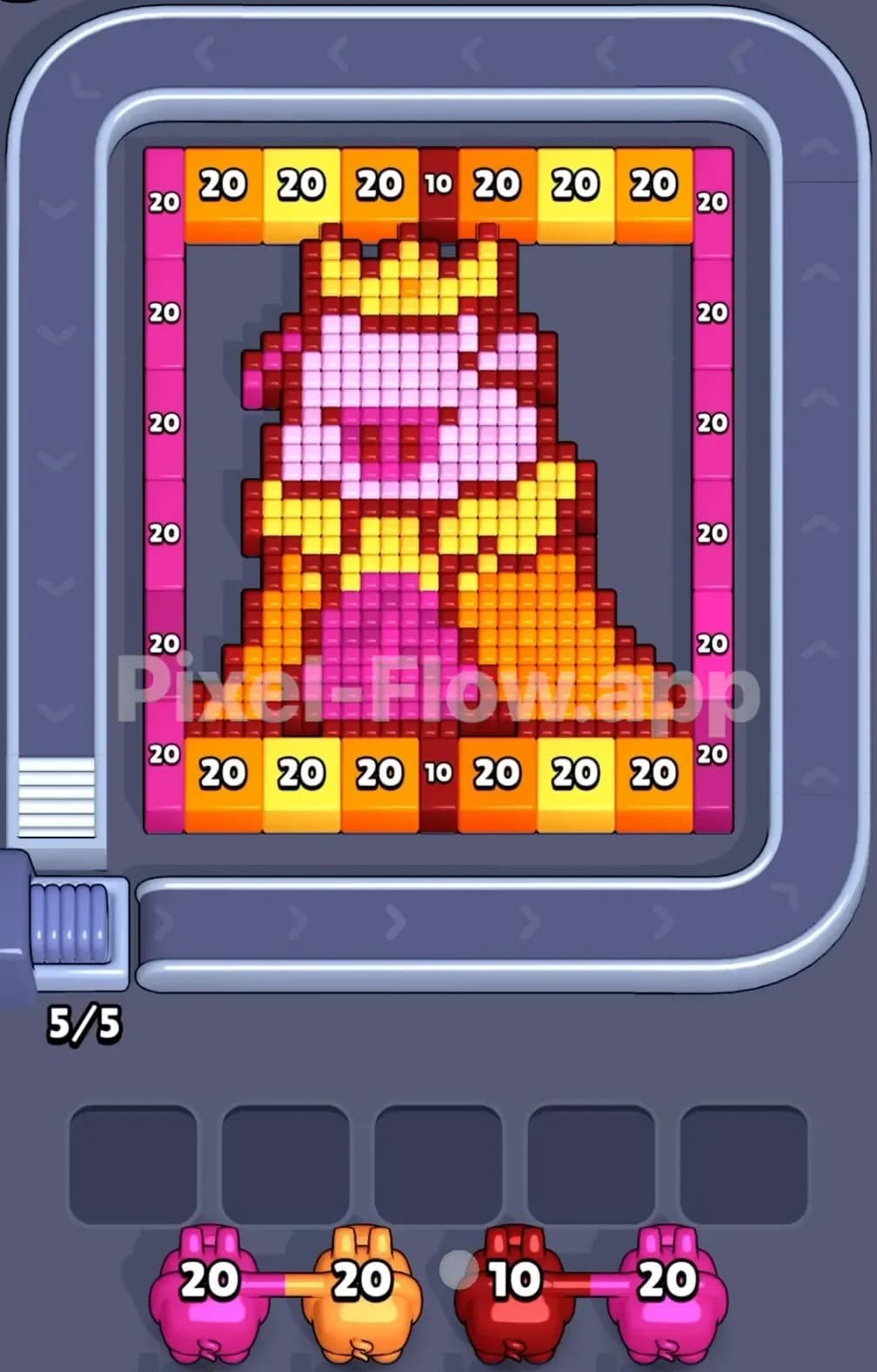 Pixel Flow Pig with Crown Level Screenshot