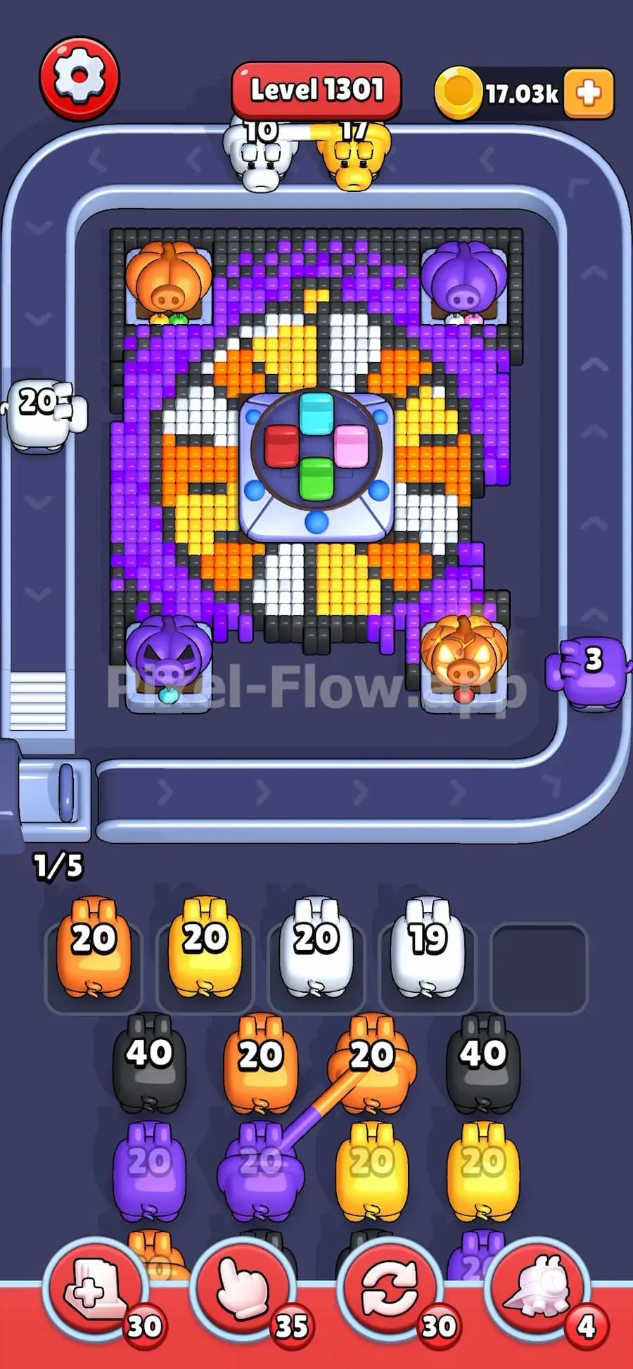 Pumpkin in Pixel Flow
