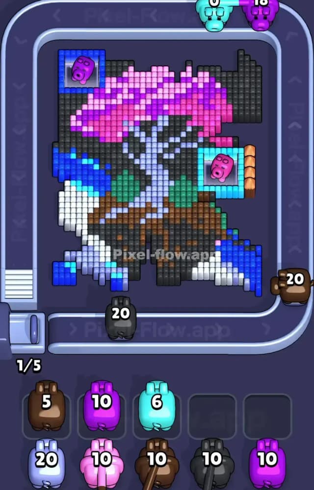 Pixel Flow Level 1137 Solution 1