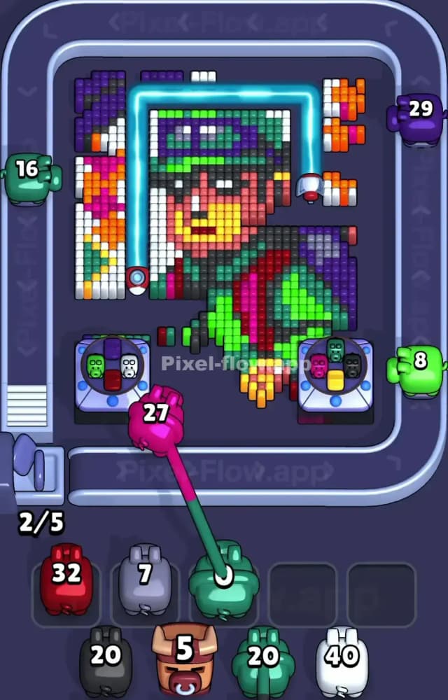 Pixel Flow Level 1593 Solution 1