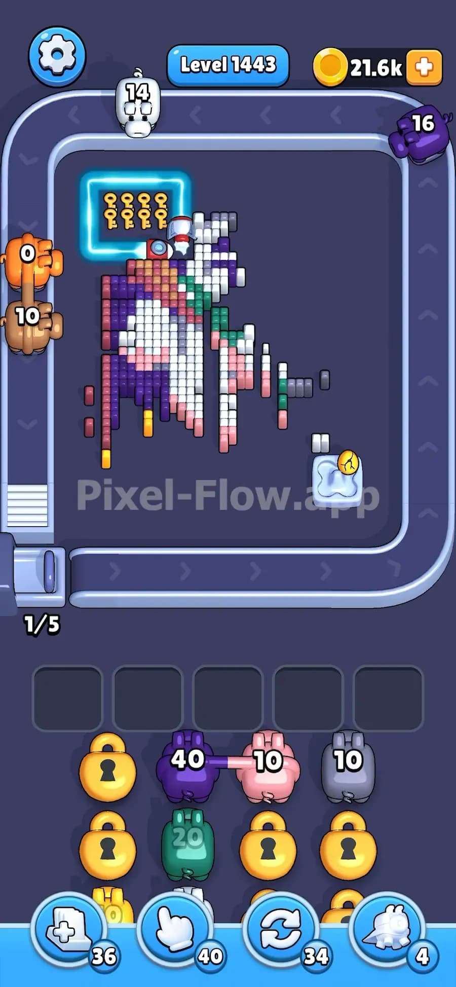 Rocket in Pixel Flow