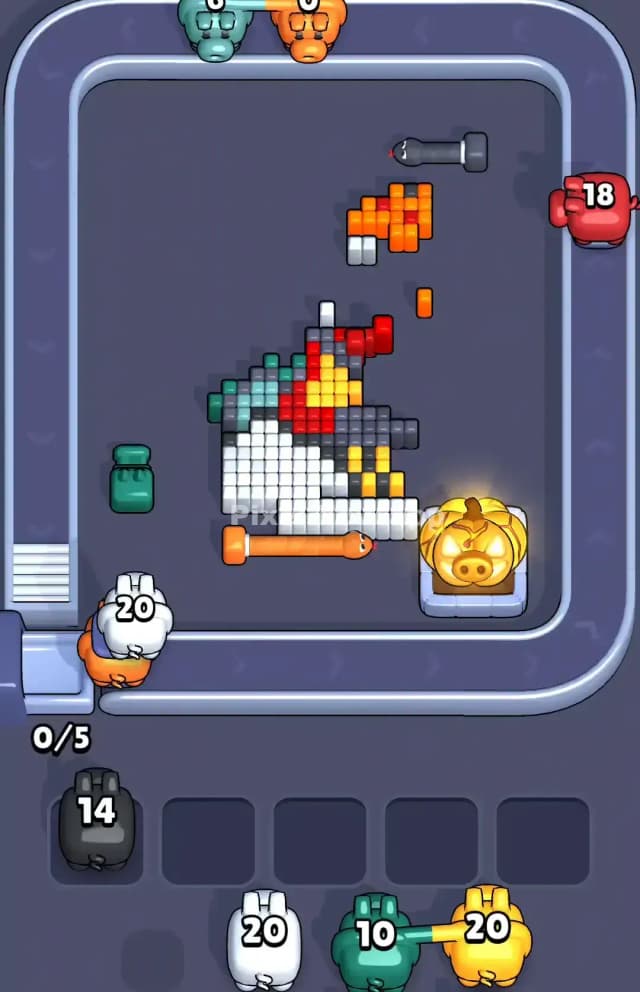 Pixel Flow Rooster Level Solution 3