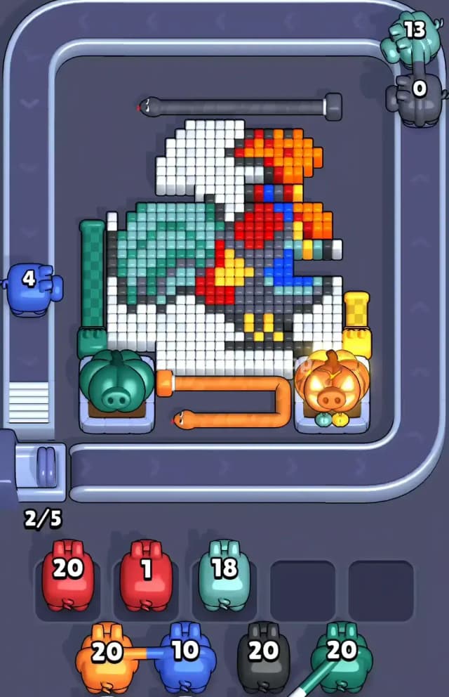 Pixel Flow Rooster Level Solution 1