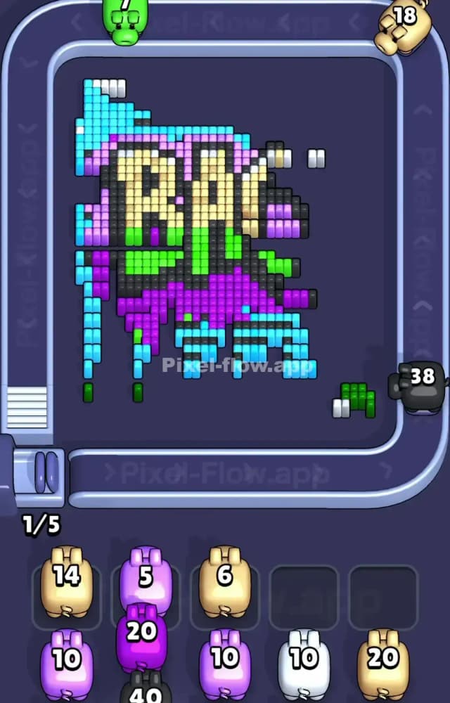 Pixel Flow Level 1246 Solution 2