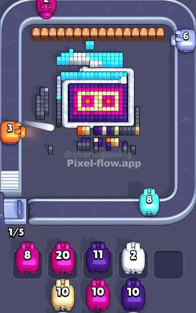 Pixel Flow Level 611 Solution 2