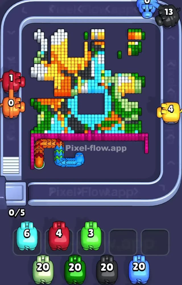 Pixel Flow Level 1110 Solution 2