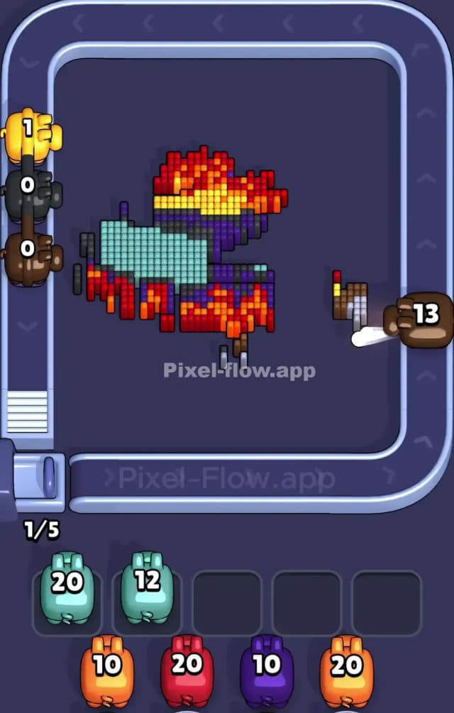 Pixel Flow Van with Flames Level Solution 3