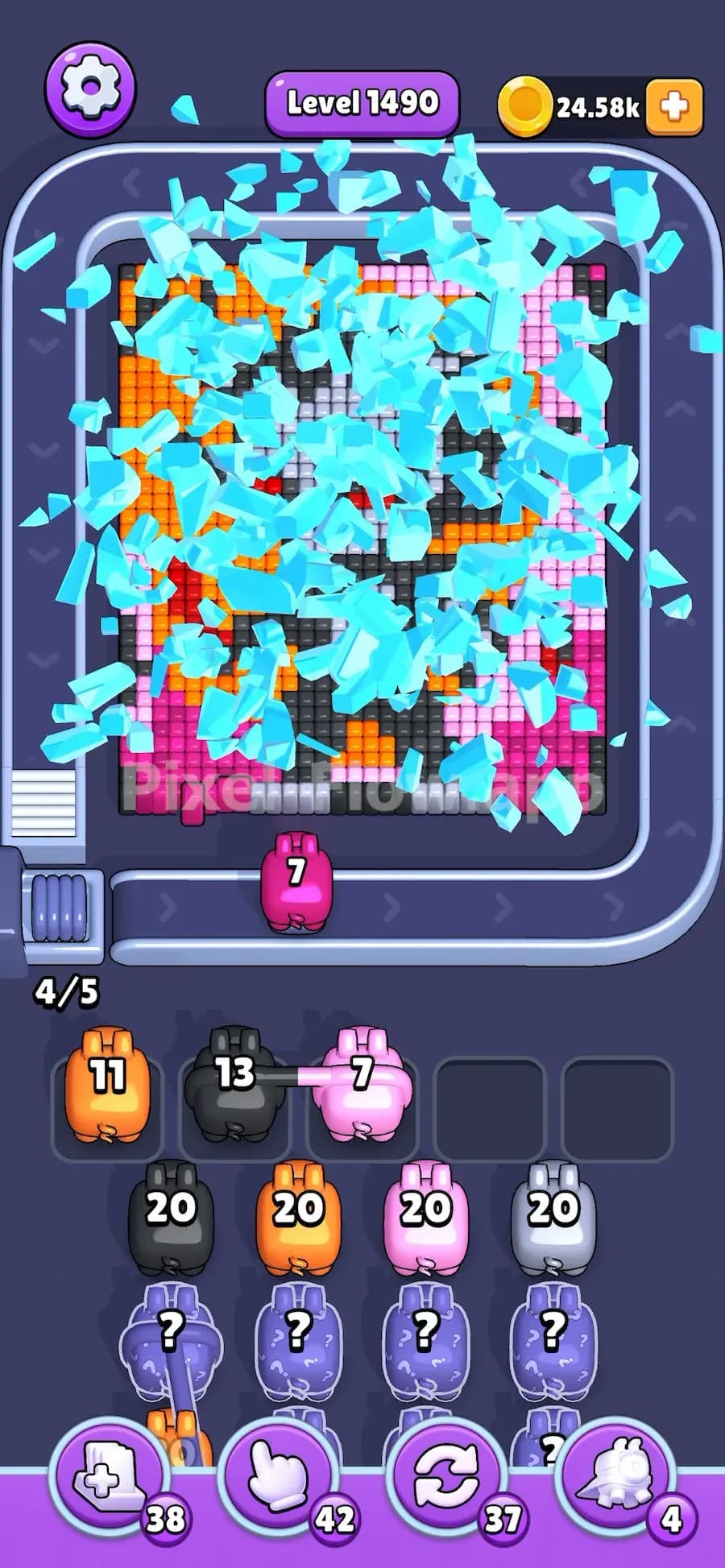 Ice Blocks in Pixel Flow