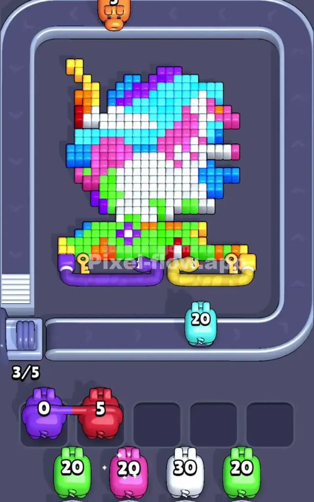 Pixel Flow Level 136 Solution 1