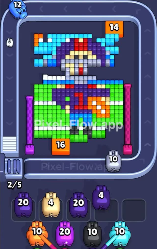 Pixel Flow Level 907 Solution 2