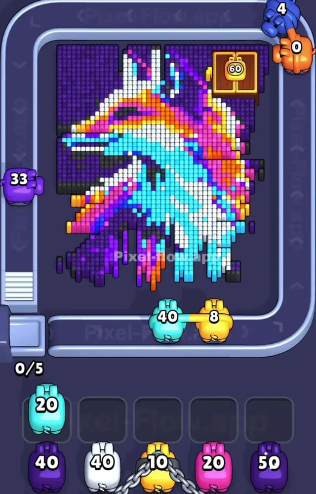 Pixel Flow Level 1185 Solution 1