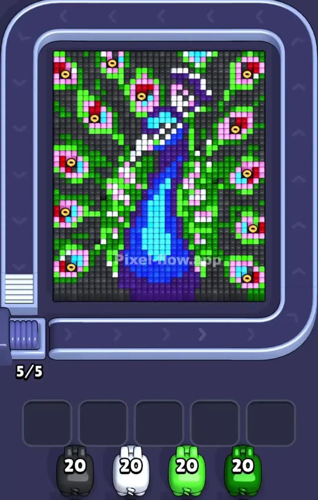 Pixel Flow Peacock Level Gameplay