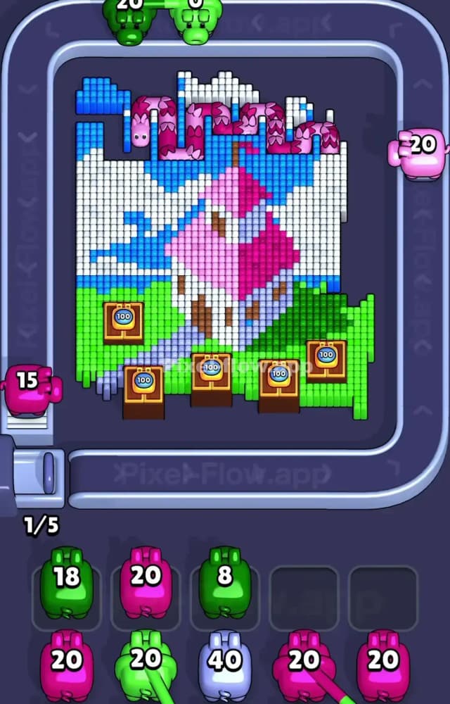 Pixel Flow Level 1249 Solution 1