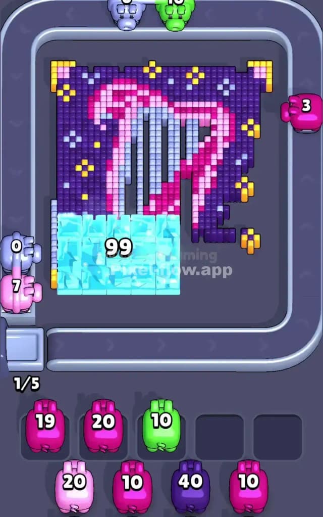 Pixel Flow Level 596 Solution 1