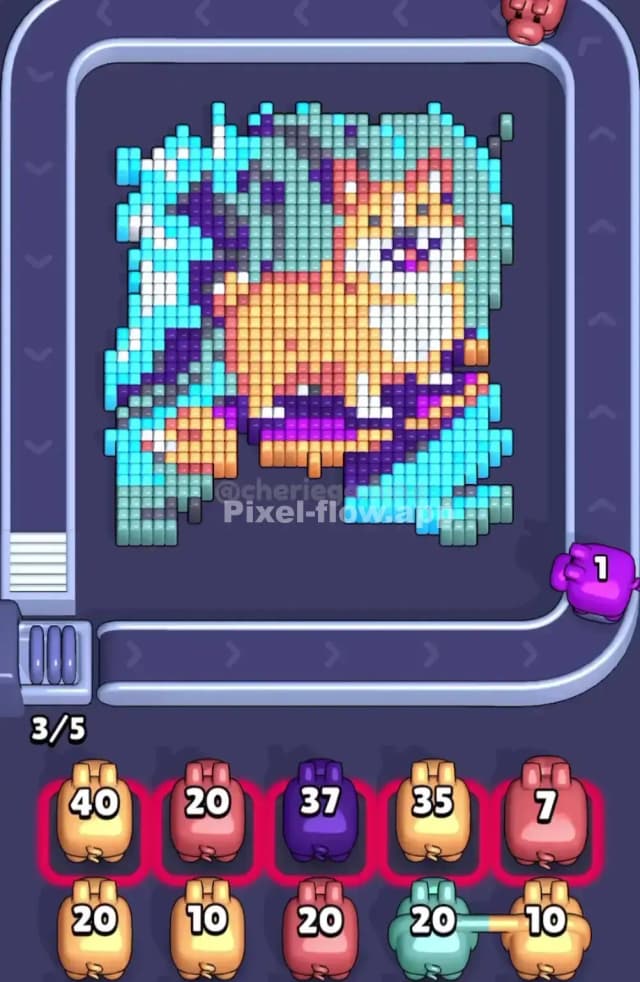 Pixel Flow Level 1863 Solution 1