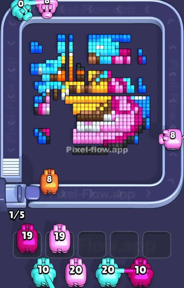 Pixel Flow Level 1463 Solution 2
