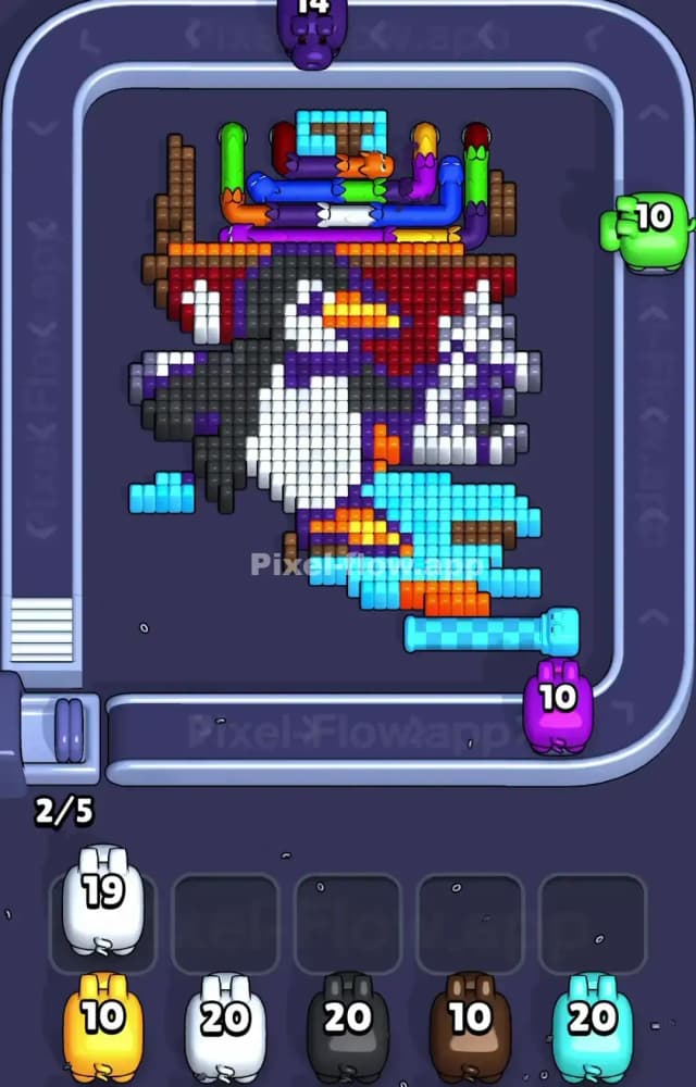 Pixel Flow Level 1464 Solution 1