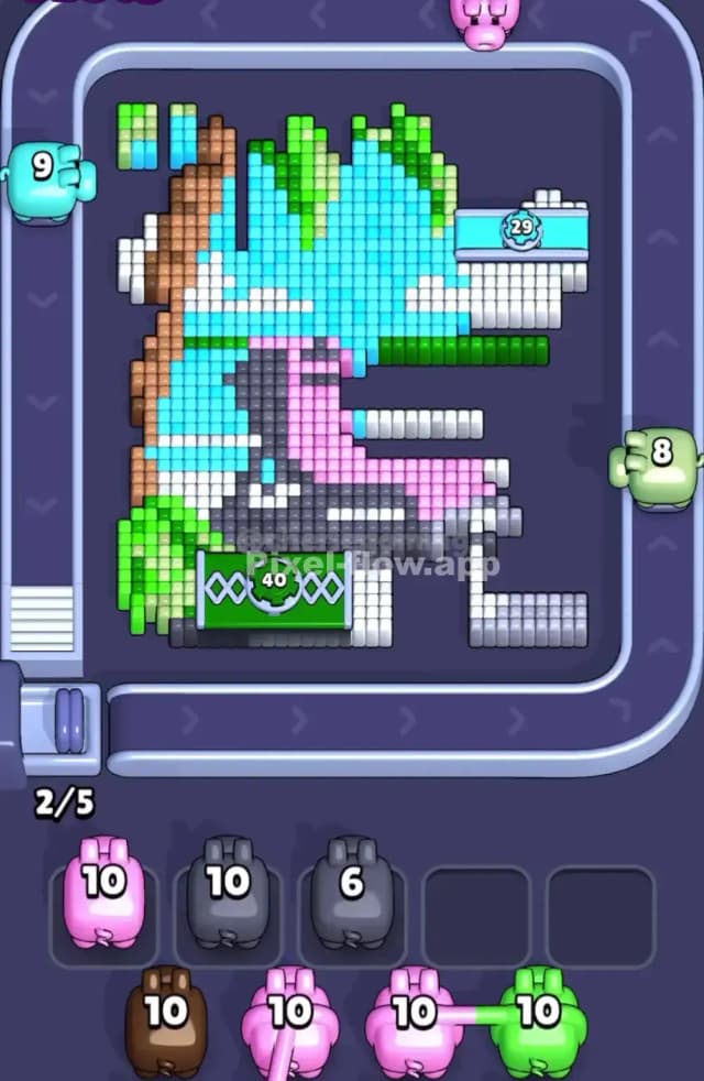 Pixel Flow Level 1632 Solution 1