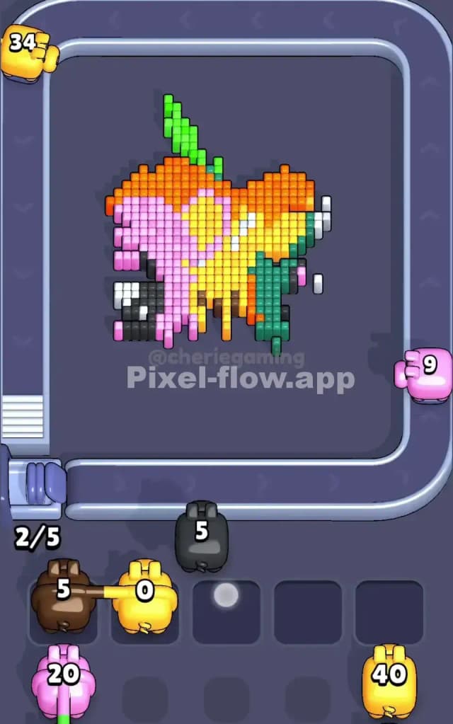 Pixel Flow Level 129 Solution 2