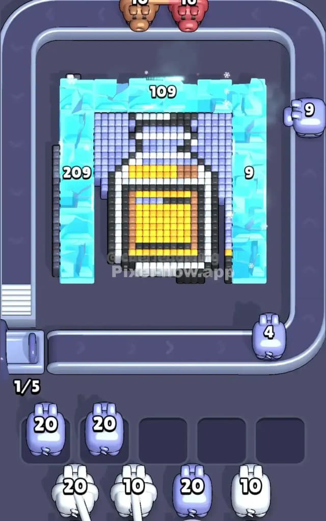 Pixel Flow Level 729 Solution 1