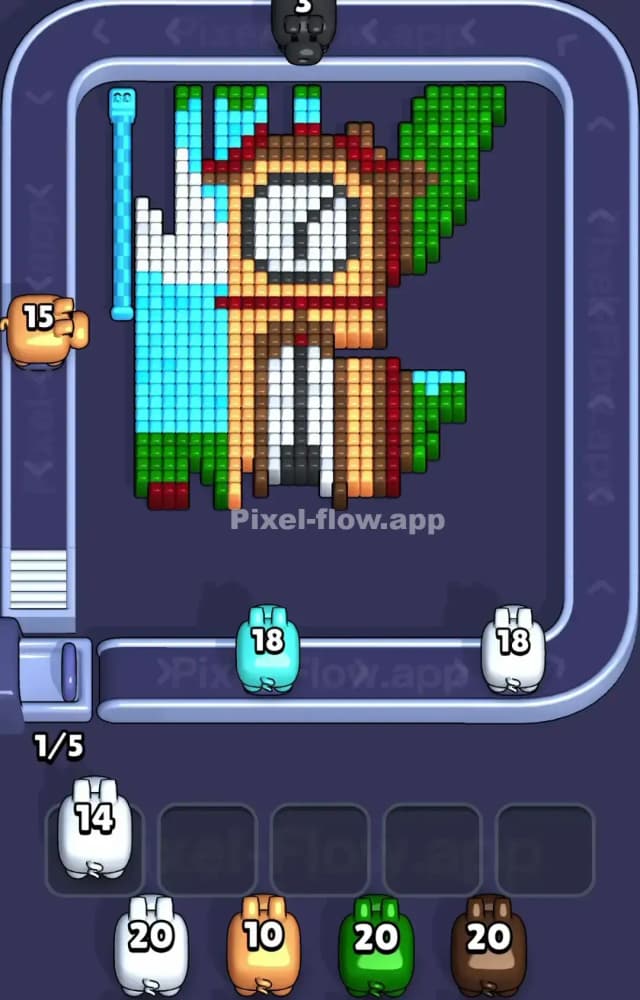 Pixel Flow Level 1538 Solution 2