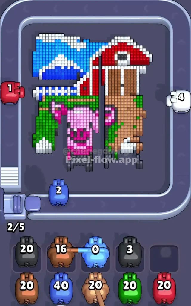 Pixel Flow Level 734 Solution 2