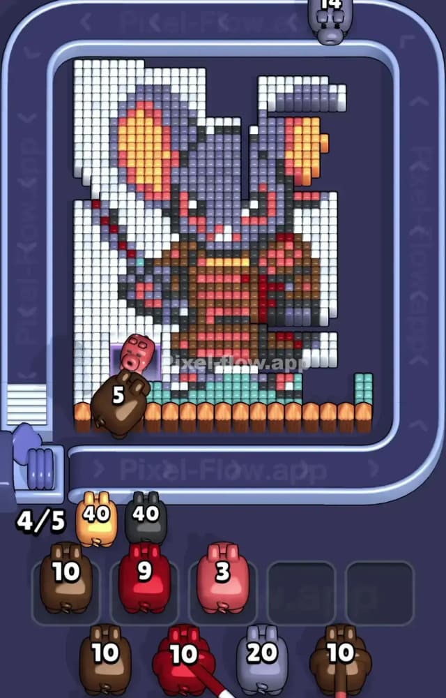 Pixel Flow Level 1555 Solution 1