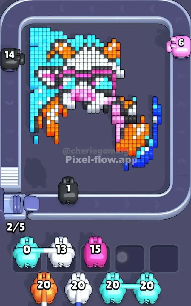 Pixel Flow Level 375 Solution 2