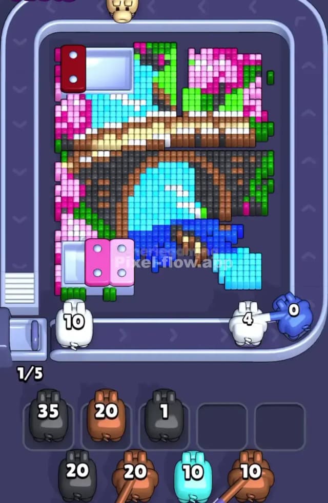 Pixel Flow Level 1667 Solution 1